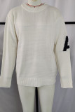 Letter A Print Knitting Pullover Sweater
