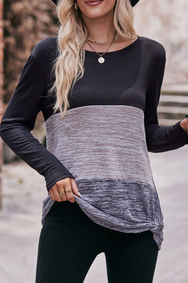 Colorblock Twist Knot Blouse