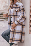 Button Up Plaid Long Jacket Coat