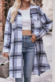 Button Up Plaid Long Jacket Coat