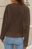 Plain V Neck Wrap Knitting Sweater