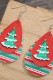 Christmas Tree Leather Earrings