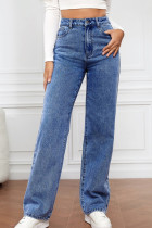 Elastic Washed Denim Jeans