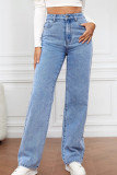 Elastic Washed Denim Jeans