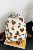 Cow Print Fleece Backpack