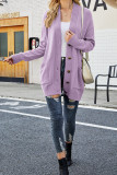 Button Up Pockets Knitting Cardigan