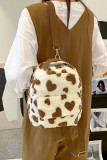 Cow Print Fleece Backpack