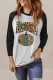 Black HOWDY Turquoise Pumpkin Print Raglan Sleeve T Shirt
