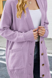 Button Up Pockets Knitting Cardigan