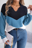 Colorblock Knitting Pullover Sweater