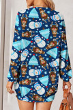 Christmas Printing Button Up Cardigan