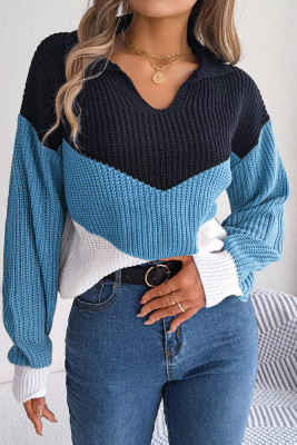 Colorblock Knitting Pullover Sweater