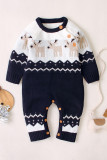 Christmas Reindeer Knitting Kids One Piece Romper