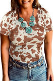 Brown Western Cow Spots Short Sleeve T-shirt
