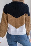 Colorblock Knitting Pullover Sweater