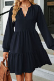 V Neck Cable Splicing Dress