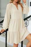 V Neck Cable Splicing Dress