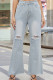 Ripped Distressed Flare Jeans