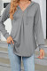 V Neck Button Hooded Plain Top