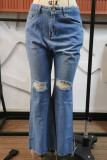 Ripped Distressed Flare Jeans