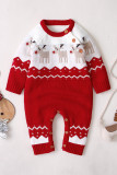 Christmas Reindeer Knitting Kids One Piece Romper