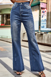 High Waist Ripped Flare Jeans