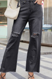 Ripped Distressed Flare Jeans