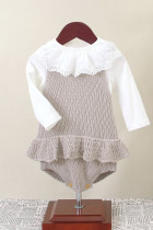 Girls Ruffle Knitting Romper