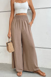 High Waist Plain Wide Leg Pants