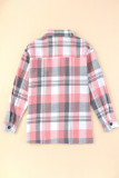 Pink Plaid Button Up Patch Pocket Shirt