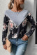 Floral Print Splicing Long Sleeves Top