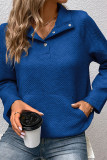 Turndown Neck Kangaroo Pockets Sweatshirt