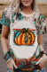 Green Tie-Dye Pumpkin Graphic Crewneck T-shirt