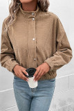 Brown Corduroy Zipper Jacket