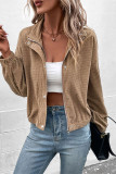 Brown Corduroy Zipper Jacket