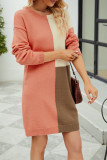 Colorblock Knitting Sweater Dress