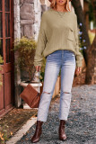 Plain Pockets Knitting Pullover Sweater