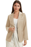 Apricot Pocketed Single Button Lapel Neck Blazer