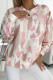 Pink Geometric Print Crewneck Pullover Sweatshirt