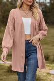 Plain Cable Texture Open Cardigan