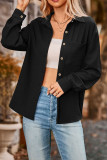 Plain Texture Open Buttoned Long Sleeves Blouse