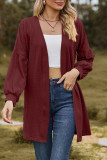 Plain Cable Texture Open Cardigan