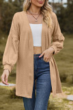 Plain Cable Texture Open Cardigan