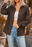 Plain Texture Open Buttoned Long Sleeves Blouse