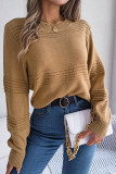 Plain Crew Neck Knitting Pullover Sweater