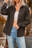 Plain Texture Open Buttoned Long Sleeves Blouse