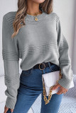 Plain Crew Neck Knitting Pullover Sweater