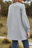 Plain Cable Texture Open Cardigan