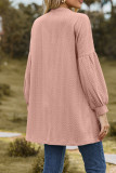 Plain Cable Texture Open Cardigan