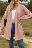 Plain Cable Texture Open Cardigan